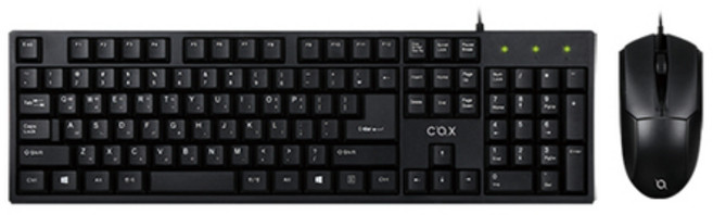 COX 有線鍵盤 + 滑鼠組, COS10, 黑色, 一般型