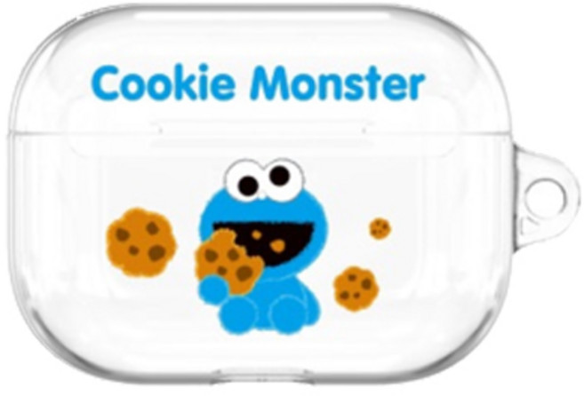 芝麻街 AirPods Pro 硬殼保護套, 單一商品, 透明(Yummy Cookie)