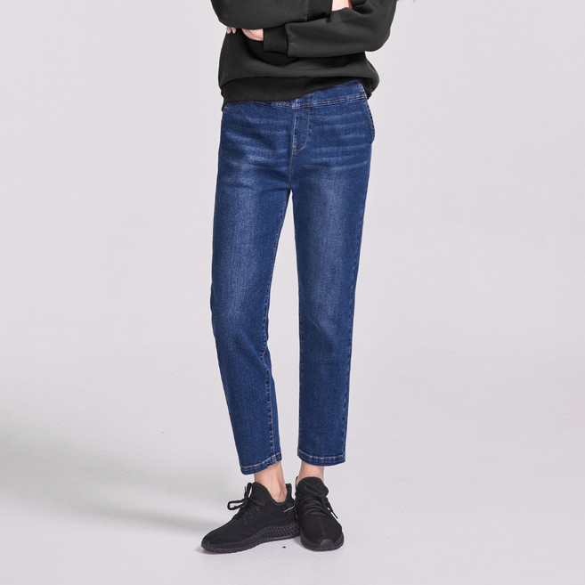 Jean Mania 女款水洗鬆緊帶哈倫牛仔褲 CC2W25