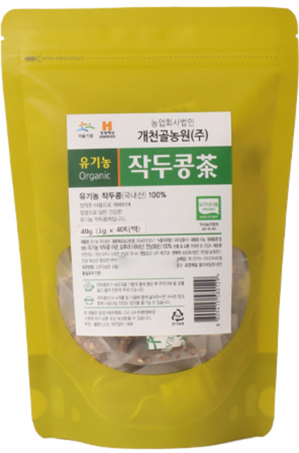 Gaecheongol Farm有機綠豆茶茶包, 1g, 40入