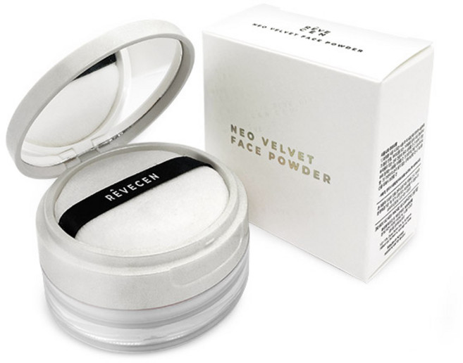 REVECEN Neo絲絨防水定妝蜜粉 15g, 000 White, 1盒