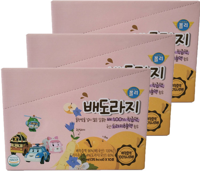 ROBOCAR POLI 梨桔梗汁, 80ml, 30個