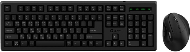 QSENN 垂直鍵盤 + 滑鼠 + 鍵盤膜, GP-KM3100 Plus, 黑色, 一般型