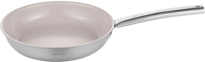EDELKOCHEN Easy Prism 不鏽鋼陶瓷塗層IH電磁爐平底鍋 伯爵灰, 24cm, 1個