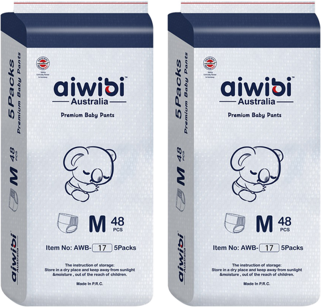 aiwibi 愛薇彼 零觸感瞬吸褲型尿布 6~11kg, M, 480片