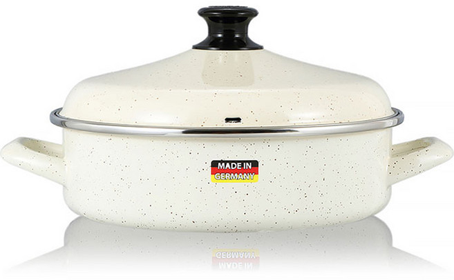 Hamptons IH電磁爐適用HEL琺琅雙耳鍋 80-20 VNC, 香草奶油白, 24cm