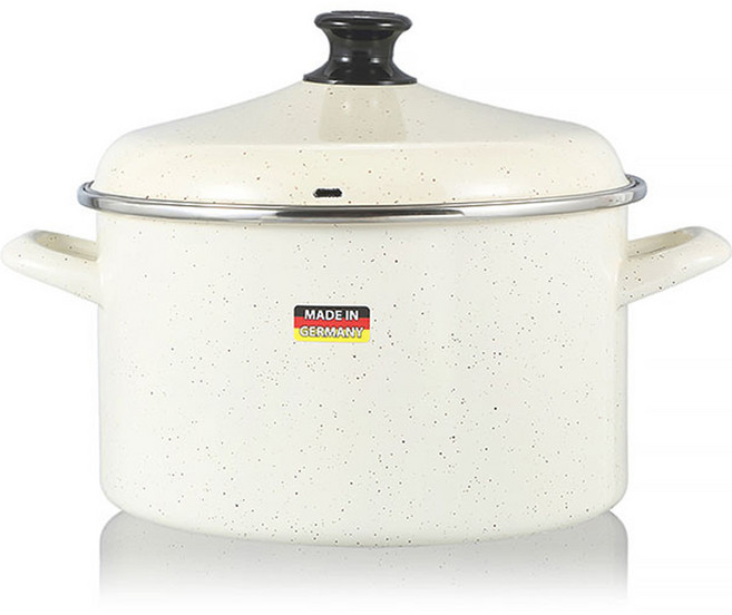 Hamptons IH電磁爐適用HEL琺琅雙耳鍋 80-20 VNC, 香草奶油白, 24cm