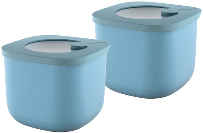 guzzini My Kitchen Store&More深款密封保鮮盒 Matt Mid Blue, 2個, S