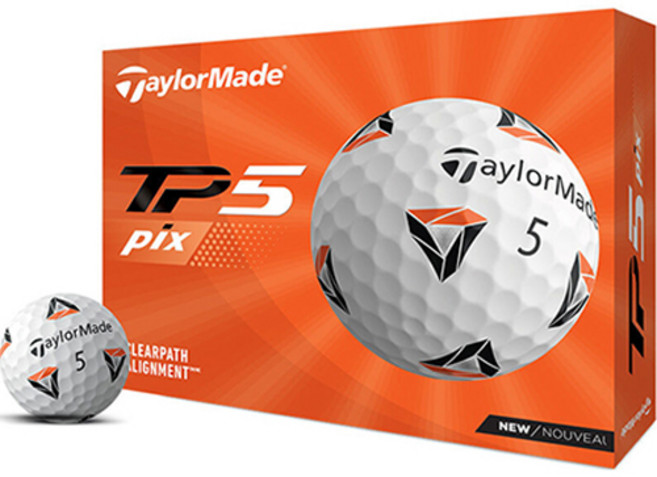 TaylorMade TP5pix高爾夫5層球, 12入, 白色, 1個