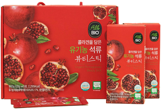 All BIO 石榴膠原蛋白果凍條, 900g, 1盒