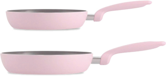 GREEN PAN Torino感應爐適用陶瓷鍋具組, 石英粉色, 平底鍋 24cm+28cm, 1組