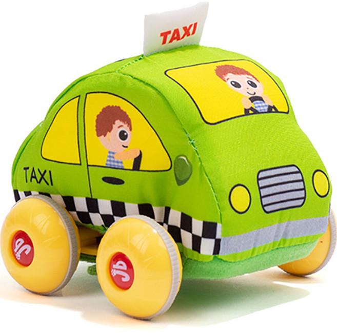 jollybaby 迴力車 汽車玩具 布製安撫娃娃, 計程車