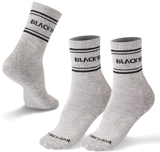 BLACK YAK WORK WEAR 男士日常健走登山襪3雙組, 灰色