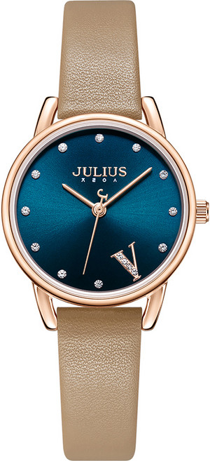JULIUS 聚利時 女用 No.5 皮革錶帶手錶 JA-1307