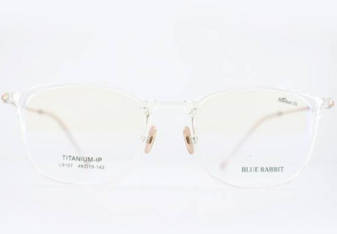 LOOKSTORE BLUE RABBIT 5.4g 超輕量 羽感貼合 IP鈦金屬 方形粗框眼鏡框 L9107