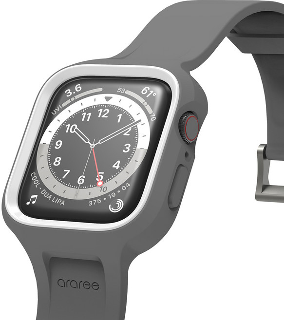 araree Apple Watch Duple Pro 全包覆保護一體式錶帶 44 / 45mm, 灰色