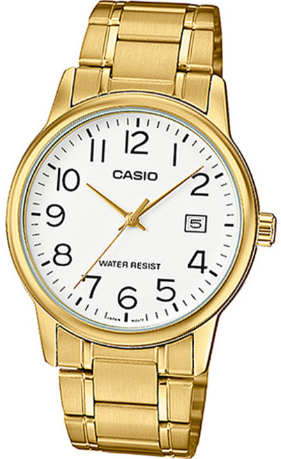 CASIO 卡西歐 男士金屬錶帶腕錶 MTP-V002G-7B2D