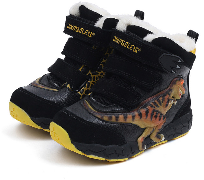 DINOSOLES 兒童暴龍冬季魔鬼氈靴 DNKCD4TSTV11
