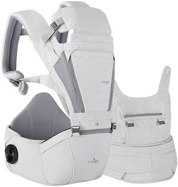 i-angel Dr. Dial Plus All-in-one 嬰兒背帶, 線條灰