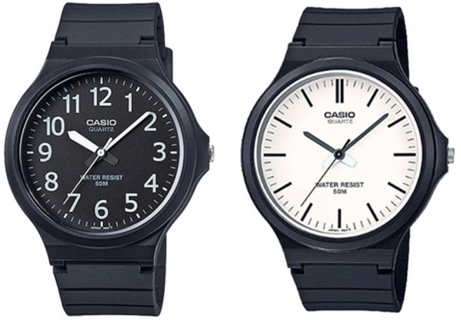 CASIO 卡西歐 男女通用 類比石英 情侶 考生 手錶 2件組