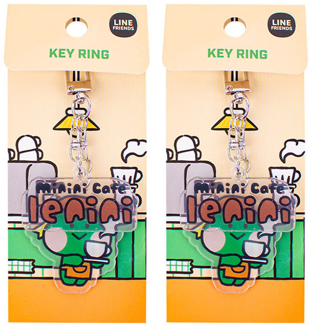 STUDIO EIGHT LINE FRIENDS minini 壓克力鑰匙圈 LENINI 2入, 混合色, 單一商品