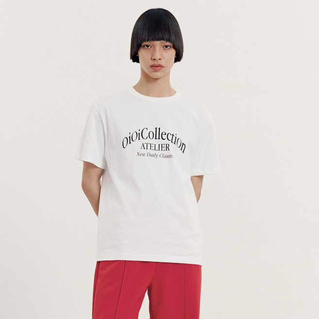 Oioicollection 男女通用 Atelier 標準版型 T恤, 白色