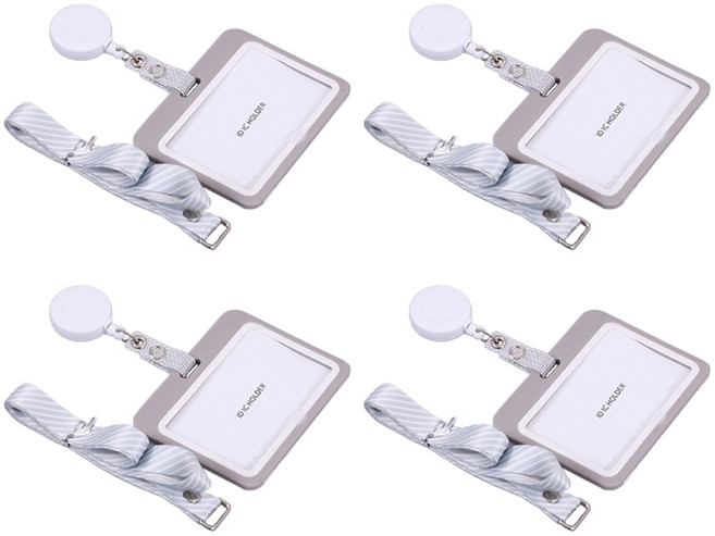 KHOHIMO 掛繩式員工證件套 橫式 3W160, 1套, 灰色