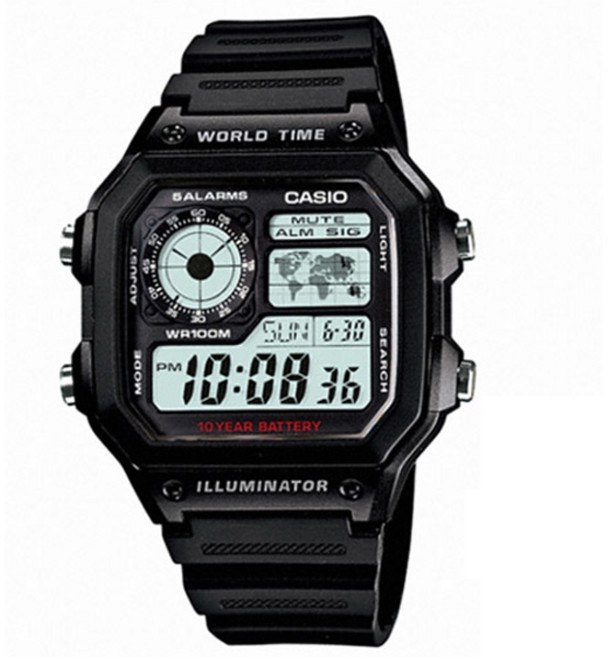 CASIO 卡西歐 男用電子手錶 刻字加油訊息 05_AE-1200WH-1A