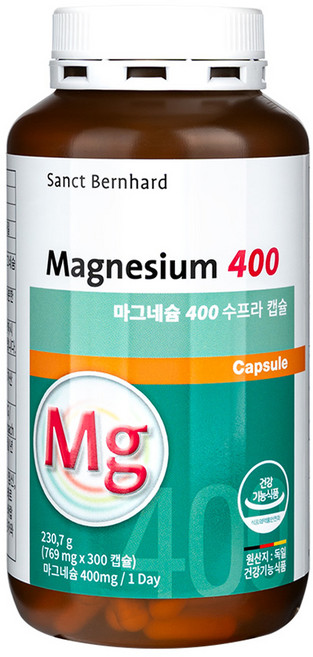 Sanct Bernhard 聖伯納德 德國產鎂400mg能量膠囊 230.7g, 300顆, 1個