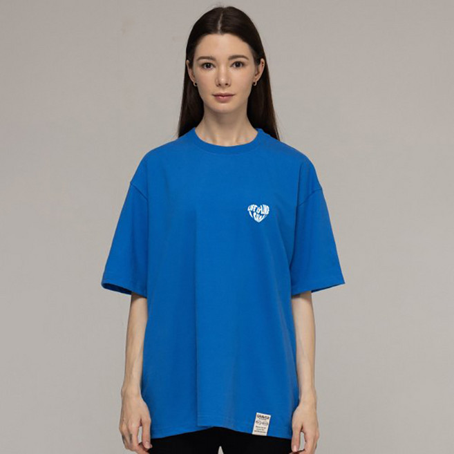 GRAVER 男女通用 Small Life 愛心笑臉Logo短袖T恤, 鈷藍色