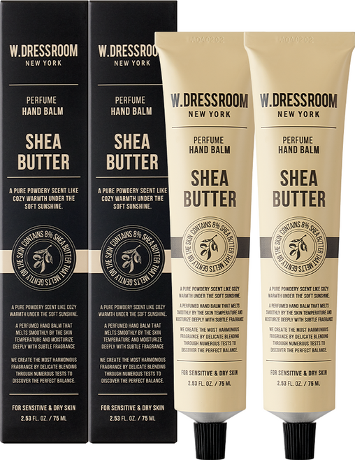 W.DRESSROOM 多麗絲 香氛乳木果油護手霜 爽身粉香, 75ml, 2個