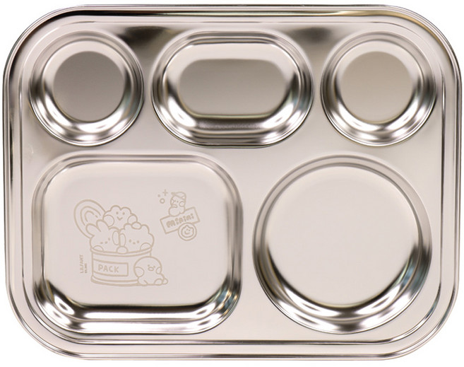 LiLFANT 嬰幼兒 LINE FRIENDS minini 單色全不鏽鋼餐盤 L, 1個, 單一顏色, 單品