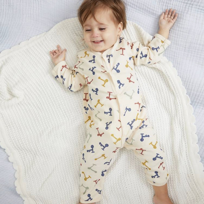 PETIT BATEAU 小帆船 嬰幼兒滑板車圖案連身衣 NUS42NB41FIV