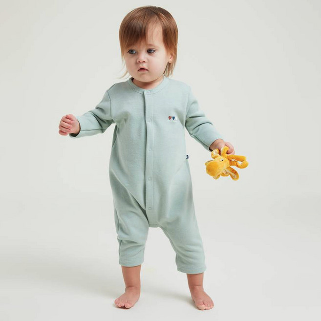 PETIT BATEAU 小帆船 嬰幼兒愛心刷毛連身衣 NUS41NB26FMT
