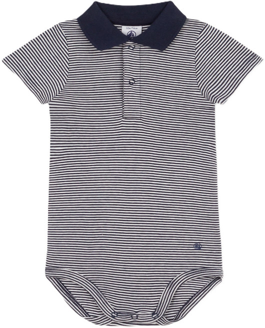 PETIT BATEAU 小帆船 嬰幼兒透氣Polo領棉質包屁衣 NUM41NB64FDN