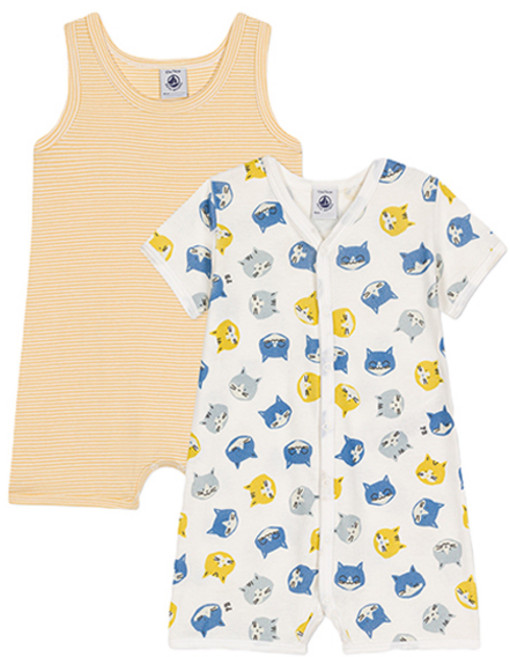 PETIT BATEAU 小帆船 嬰幼兒貓咪連身衣套裝 NUM42NB39FMC