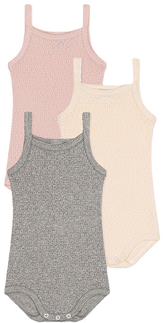 PETIT BATEAU 小帆船 嬰幼兒鏤空無袖包屁衣3件組 NUM43NB77FMC