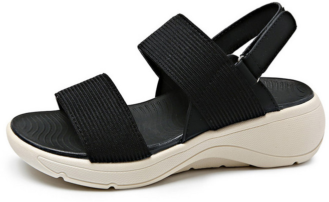 shoes& 女款魔鬼氈舒適涼鞋 sn090, 250, 黑色