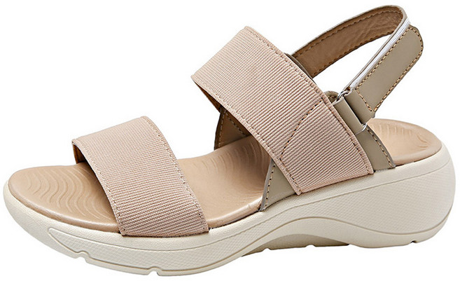 shoes& 女款魔鬼氈舒適涼鞋 sn090, 250, 米色