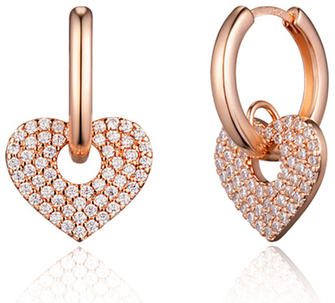 Elle Accessories 女款 14K GF Amor 愛心耳環 ELGPEE473