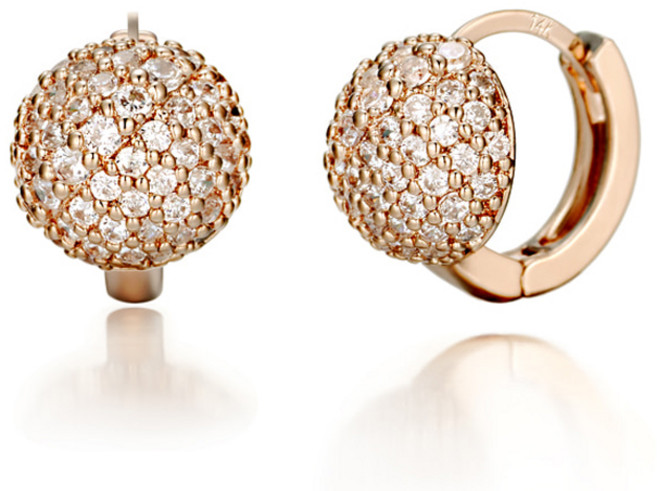 Elle Accessories 女款 14K GF 鏡面球 單觸式耳環 ELGPEE118