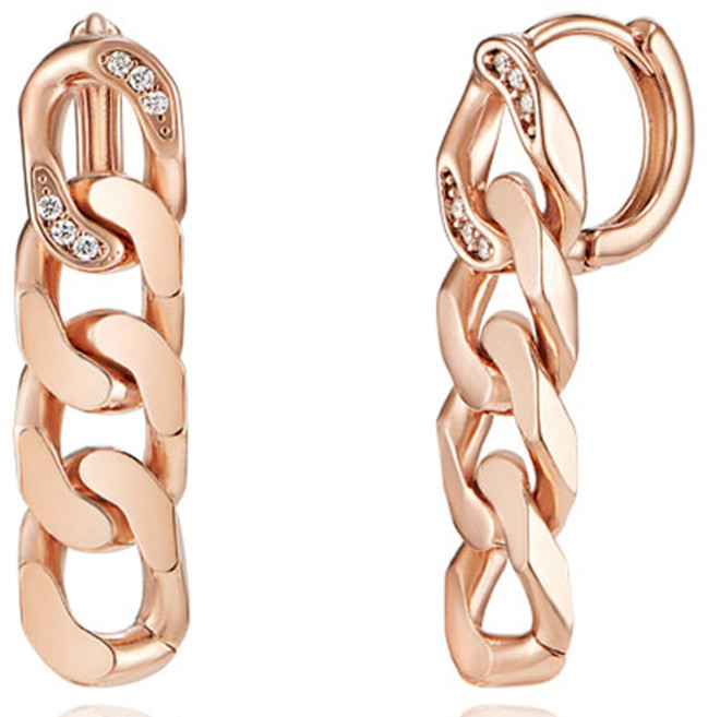 Elle Accessories 女款 14K GF 鏈條易扣式耳環 ELGPEE425
