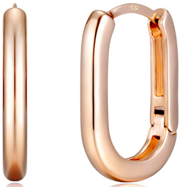 Elle Accessories 女款U形曲線圈形耳環 ELGPEE488