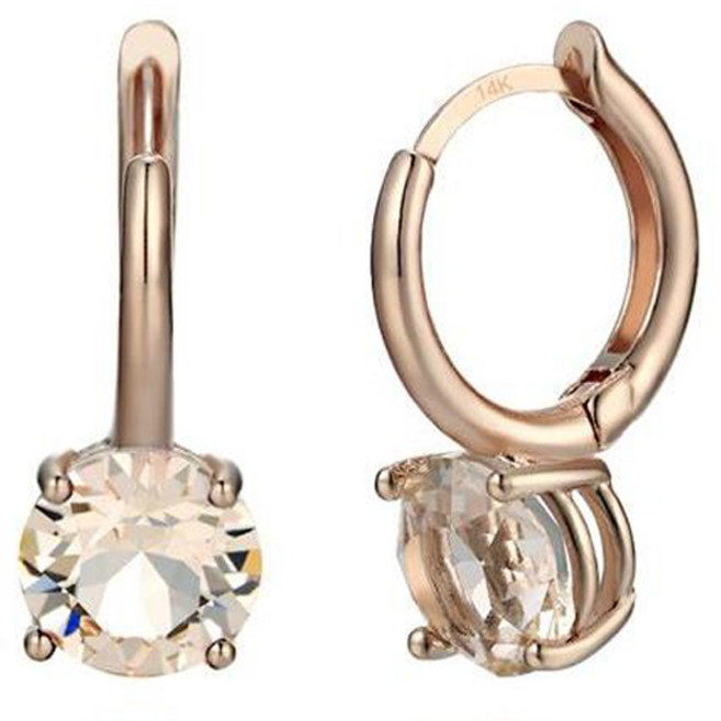 Elle Accessories 女款施華洛世奇14K GF一鍵式點綴耳環 ELGPEE248