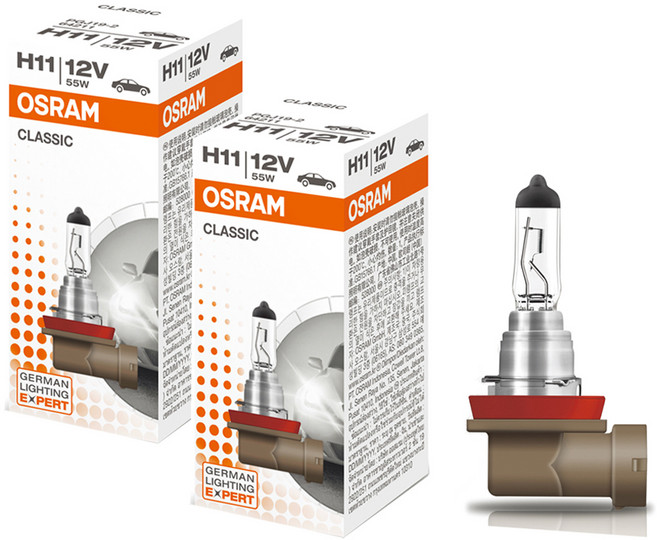 OSRAM 歐司朗 經典原廠鹵素燈泡, 2個, H11