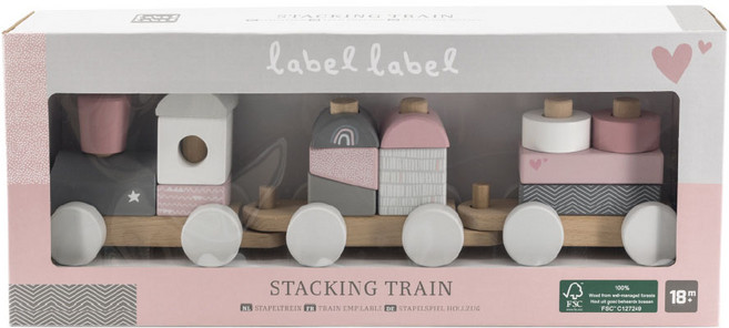 Label Label 木質小火車, 粉色, 1盒