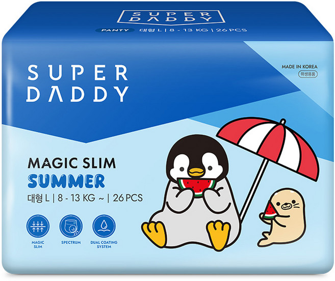 SUPER DADDY Mr.Peng 神奇纖薄夏日褲型紙尿褲 男女通用, 26片, L