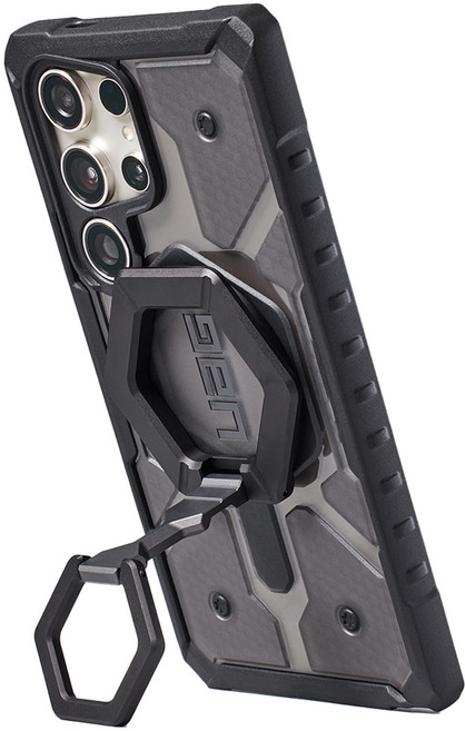 UAG MagSafe 氣囊手機支架 智慧指環扣, 1個, 黑色 + 銀色