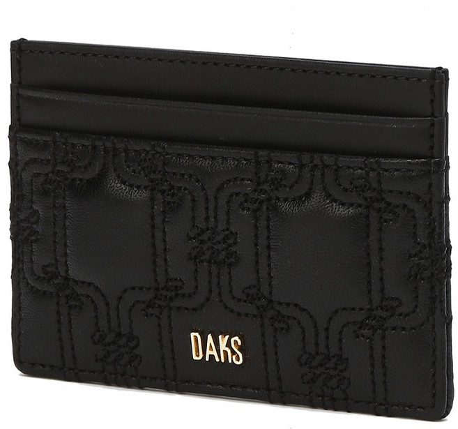 DAKS 女用DD絎縫羊皮卡夾 DCHO4E476BK