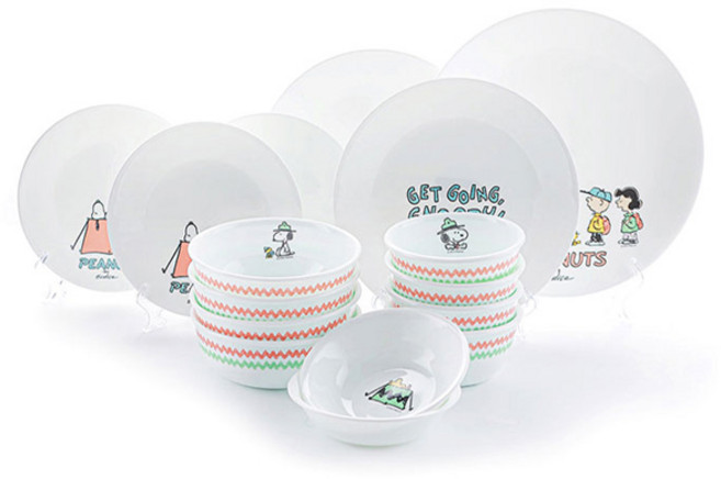 Corelle Brands 康寧餐具 史努比露營韓式4人餐具組16件, 混色, 餐具 16件, 1套